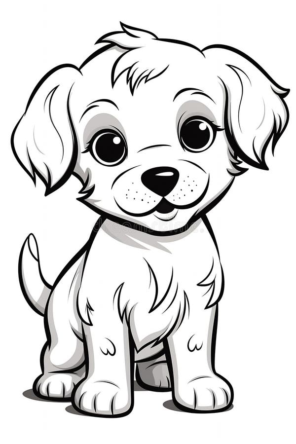 Puppy coloring page stock photos