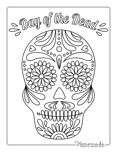 Sugar skull coloring pages for day of the dead