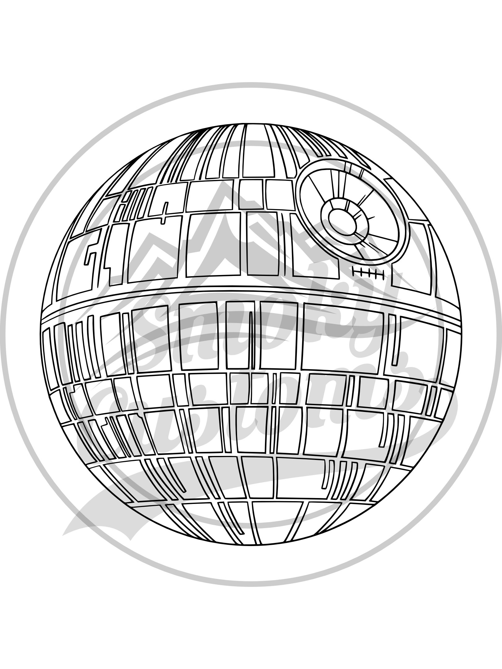 Death star hand drawn ready to cut and print svg png jpg download now