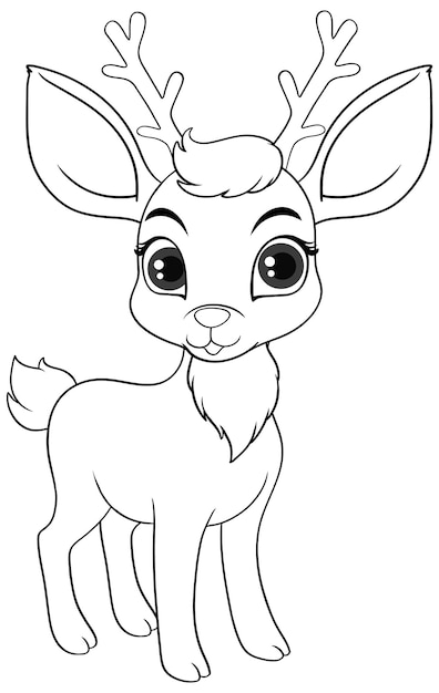 Easy deer coloring pages vectors illustrations for free download