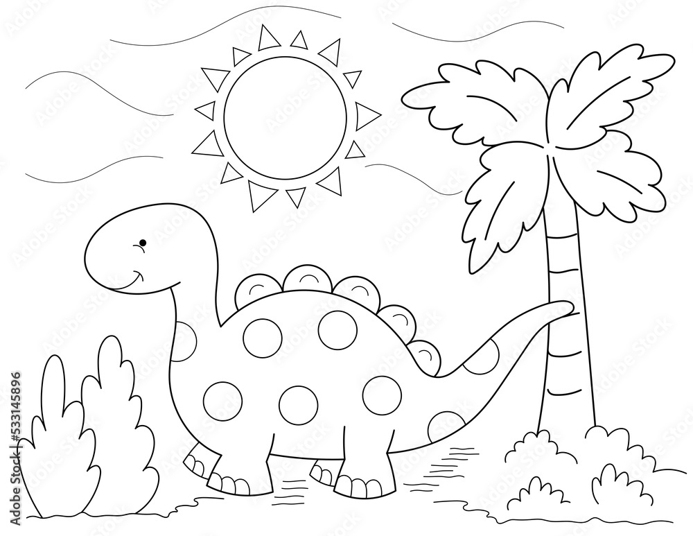 Easy cute dinosaur coloring page for kids you can print it on standard x inch paper ìëìíë ìì