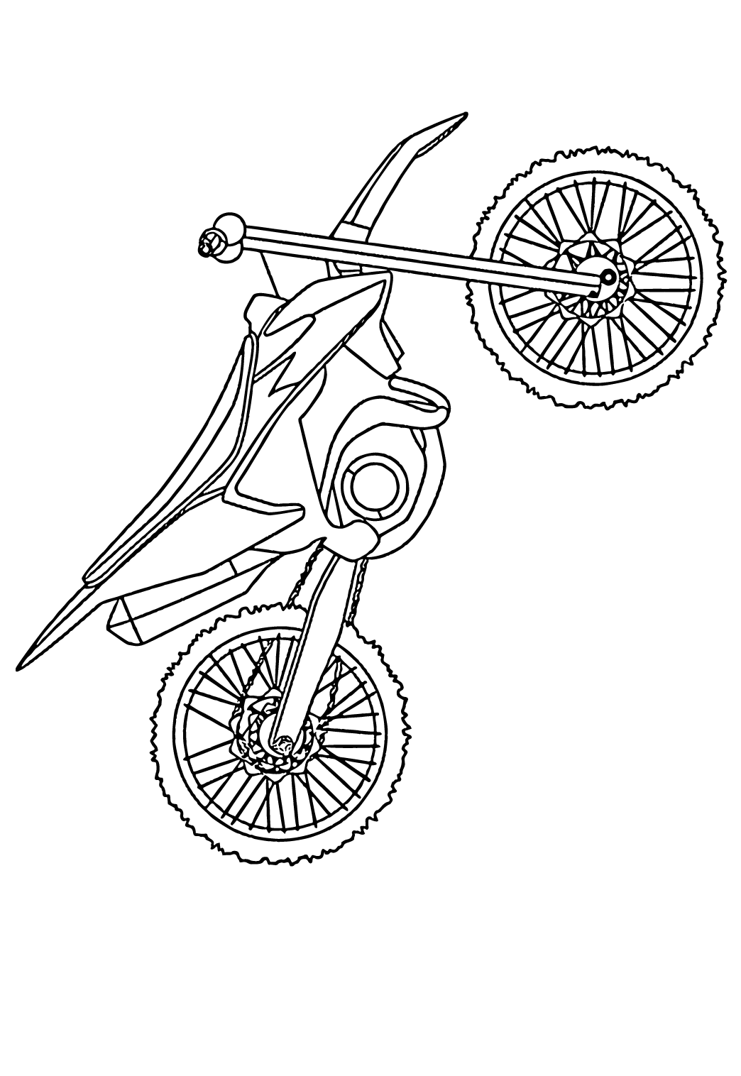 Free printable dirt bike easy coloring page for adults and kids