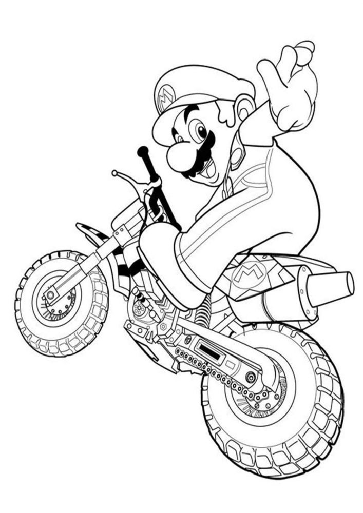 Free easy to print motorcycle coloring pages