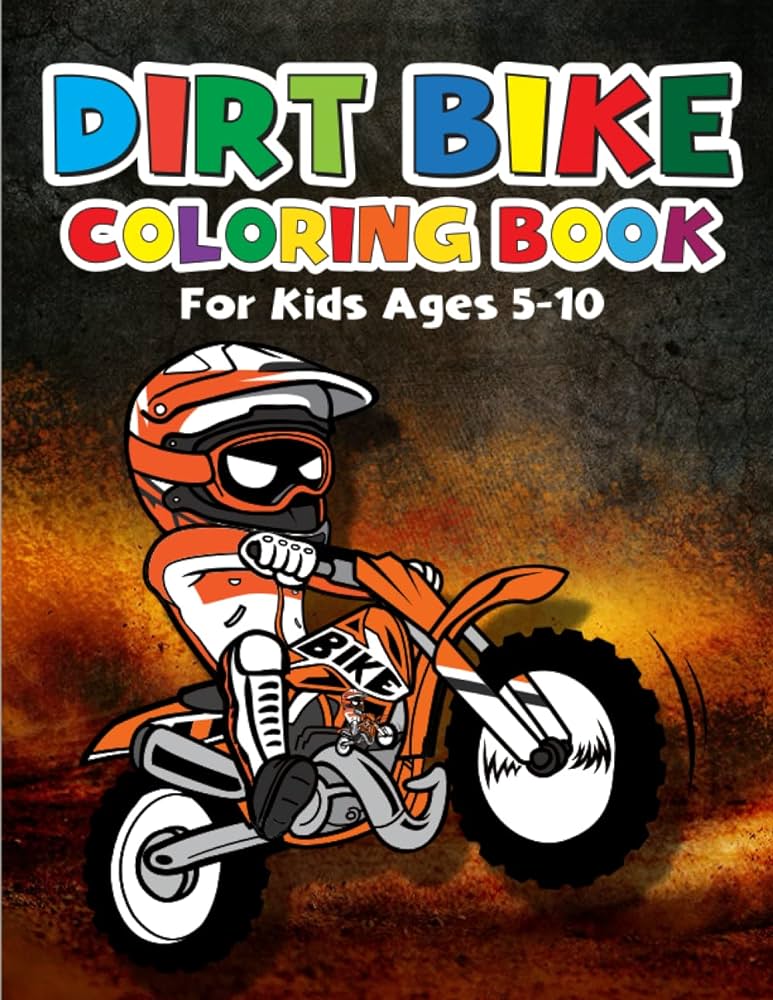 Dirt bike motocross coloring book for kids ages