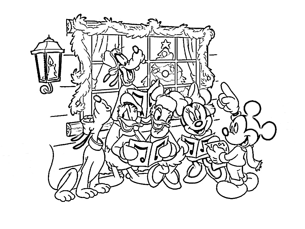 Mickey mouse christmas coloring pages