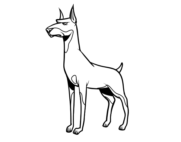 Doberman dog coloring page