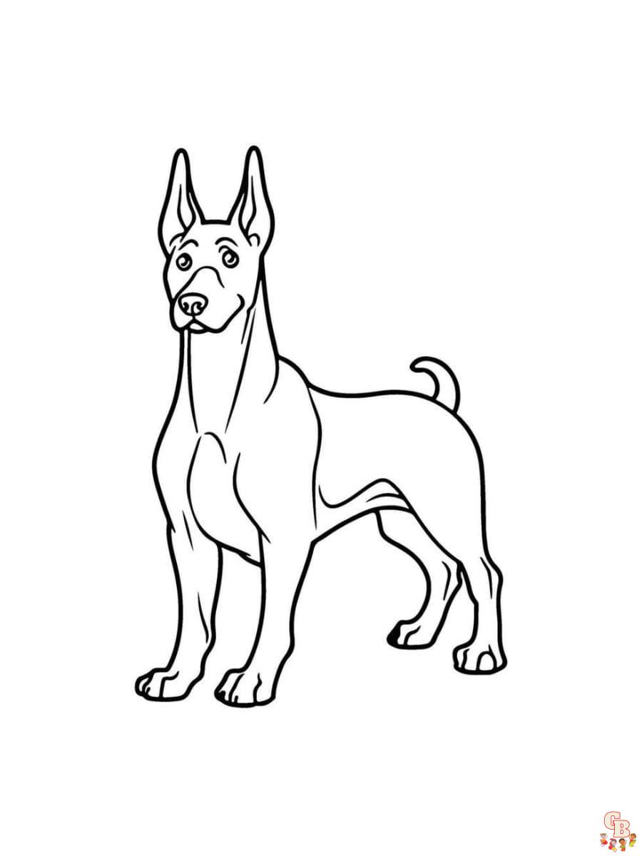 Prinatble doberman coloring pages free for kids and adults