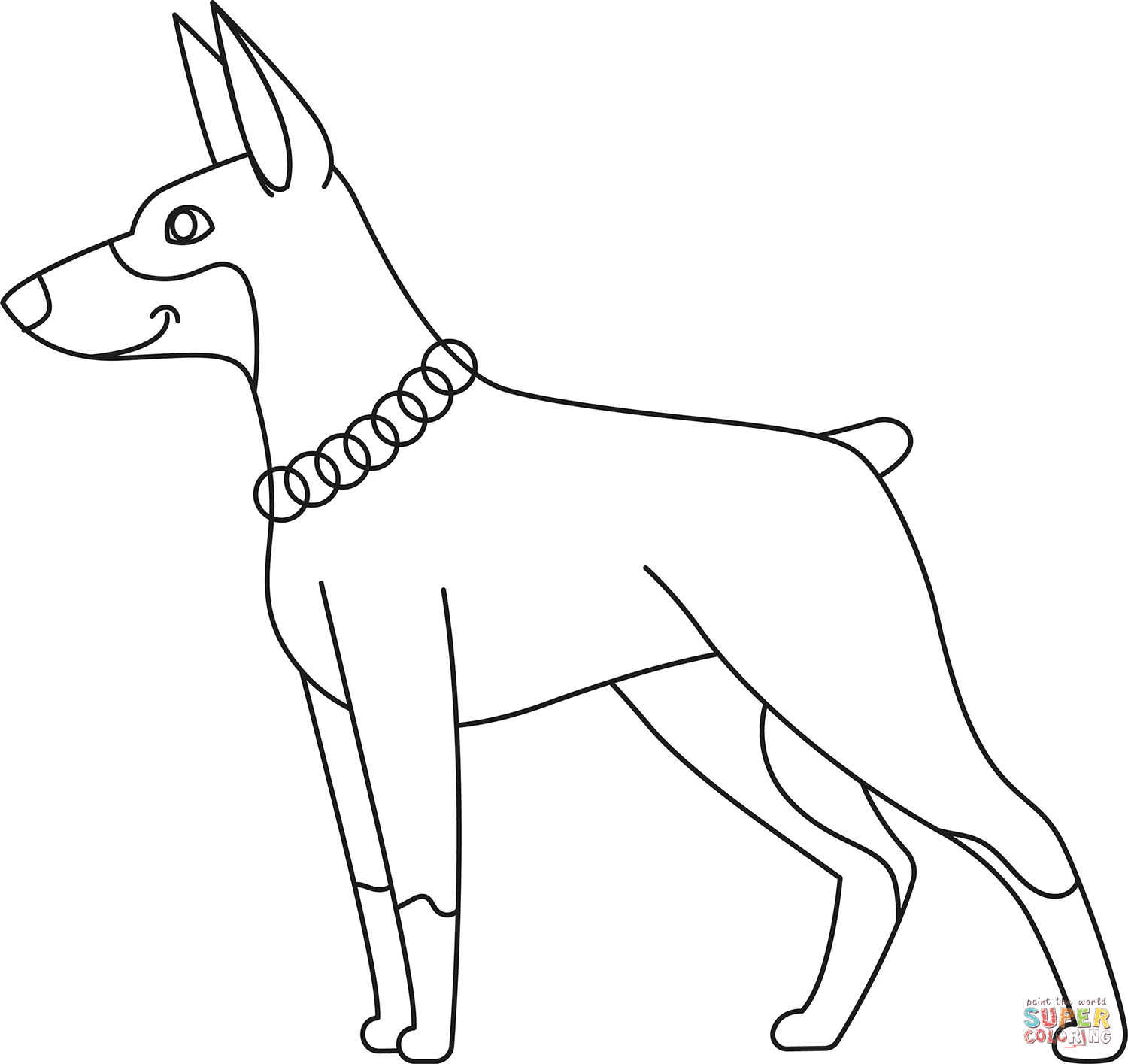 Doberman coloring page free printable coloring pages