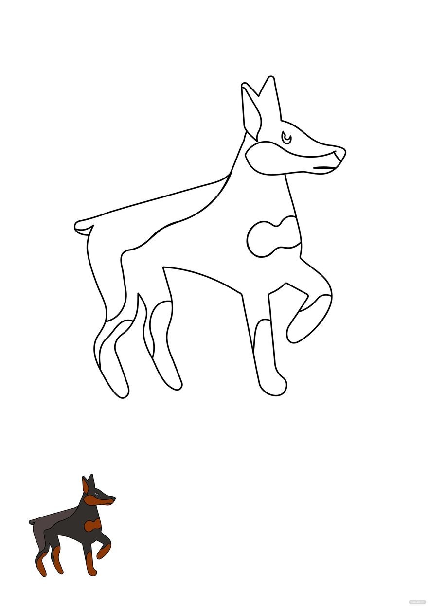 Free doberman pinscher coloring page