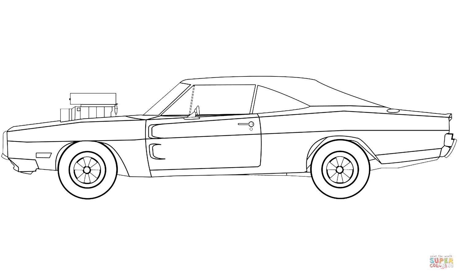 Dodge charger rt hot rod coloring page free printable coloring pages