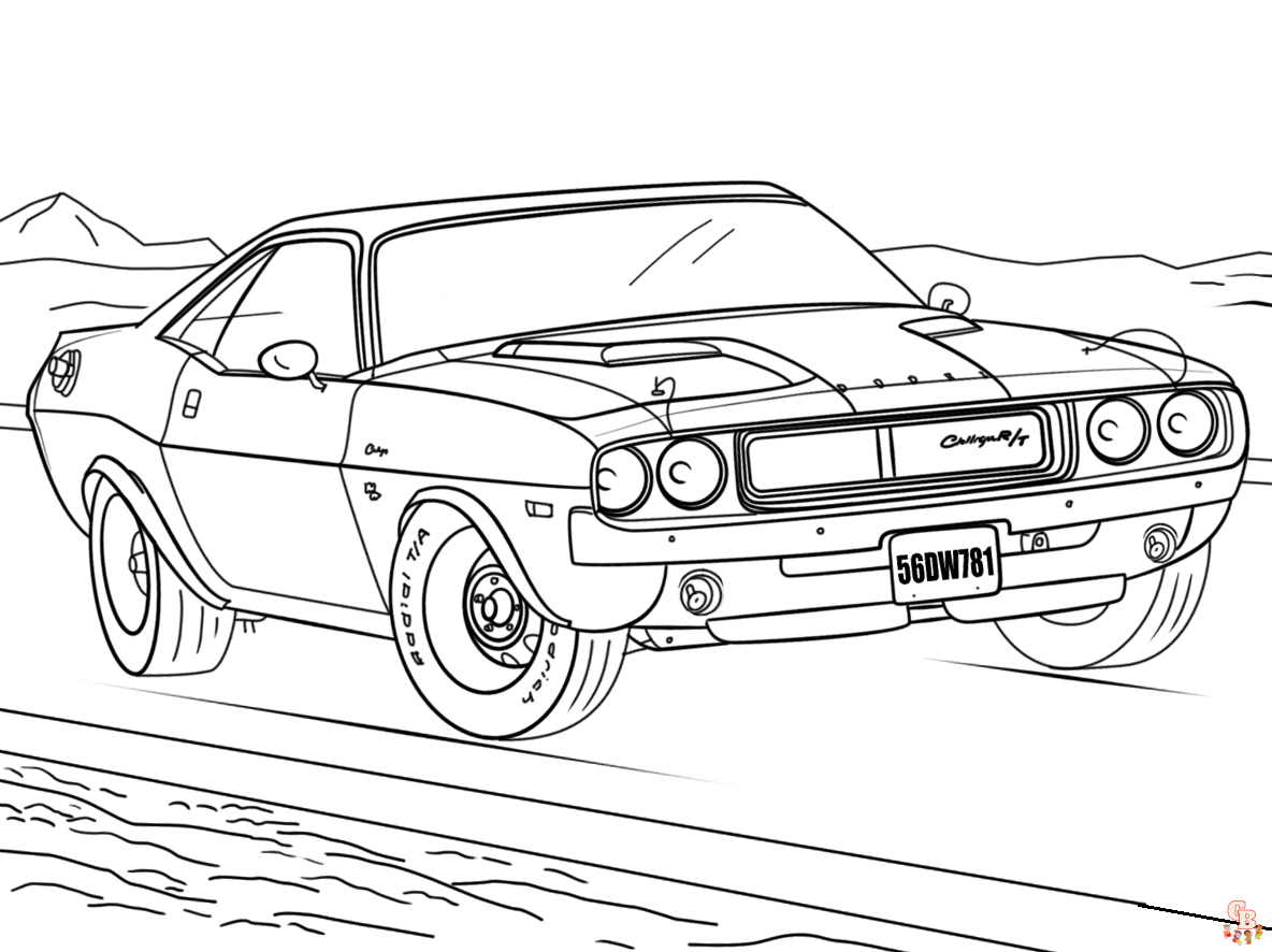 Printable dodge charger coloring pages free for kids and adults