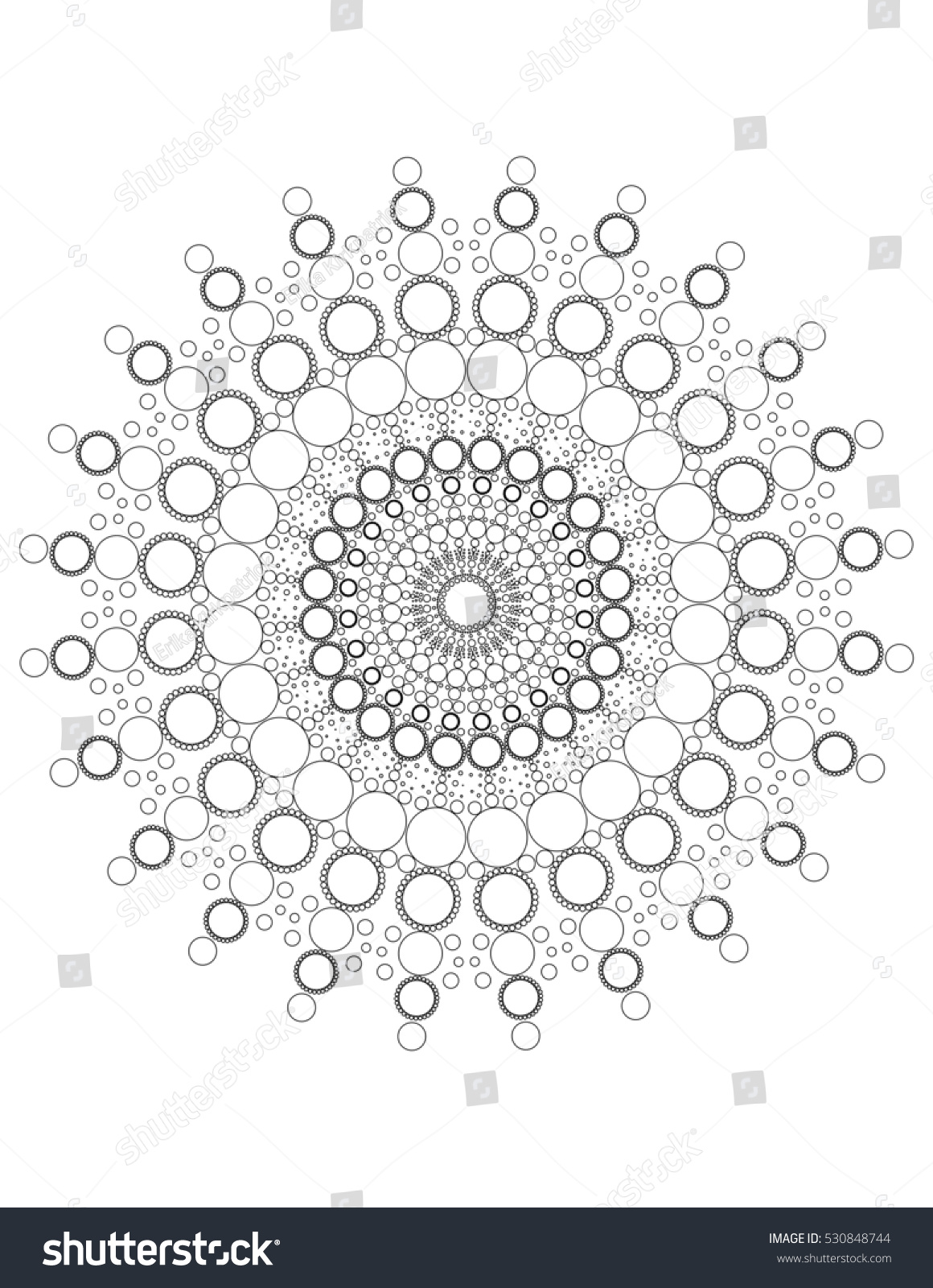 Mandala dots coloring page stock illustration