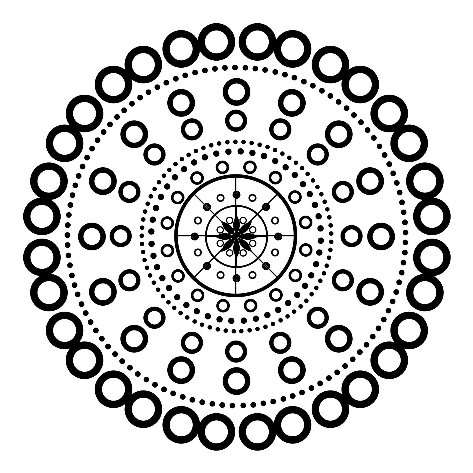 Easy Mandala Art Coloring Pages
