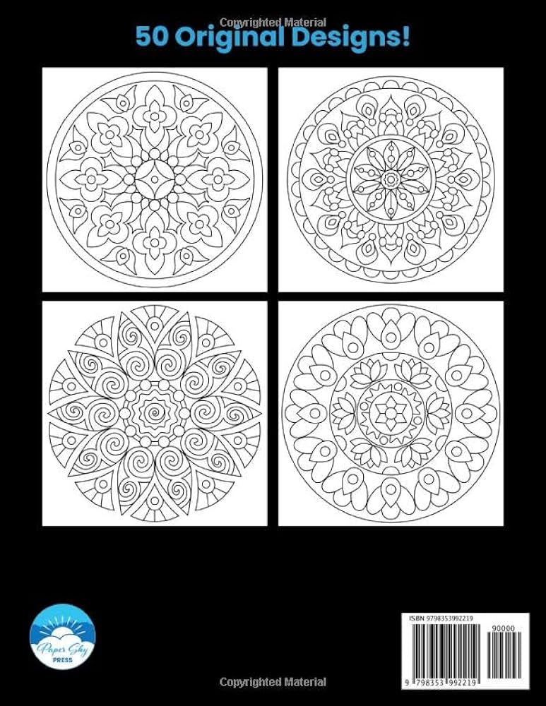 Easy mandala coloring book volume large print simple mandala coloring book for kids adults seniors and beginners press paper sky books