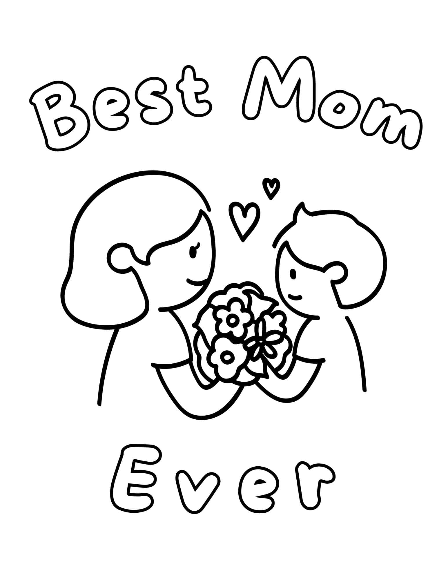 Hearty mothers day coloring pages