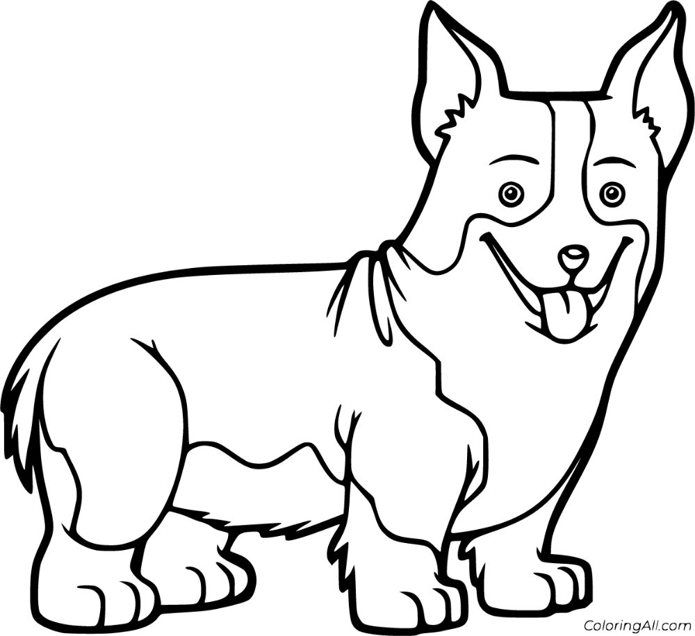 Free printable corgi coloring pages easy to print from any device and automatically fit any paper size corgi corgi funny coloring pages