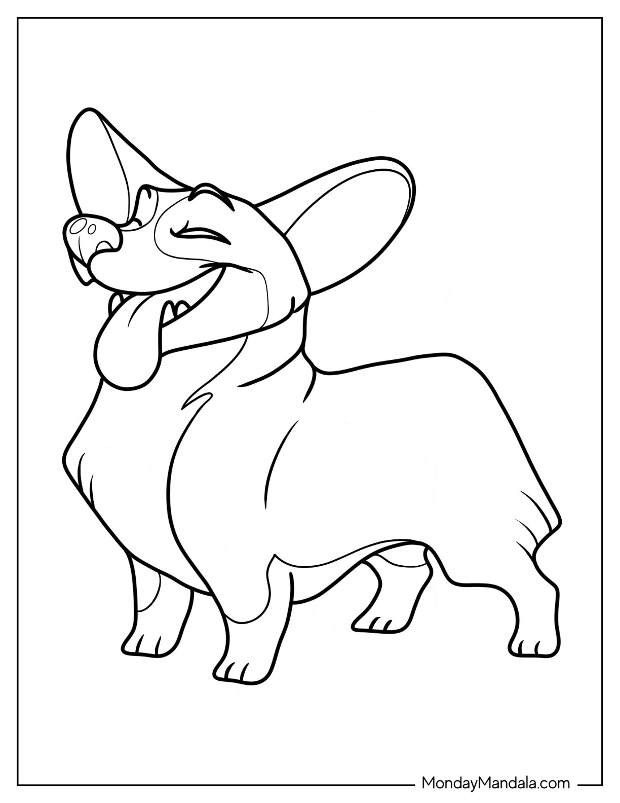 Corgi coloring pages free pdf printables