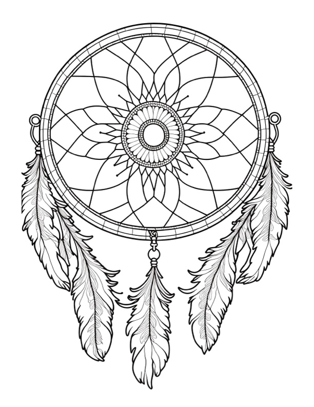 Free printable dream catcher coloring pages