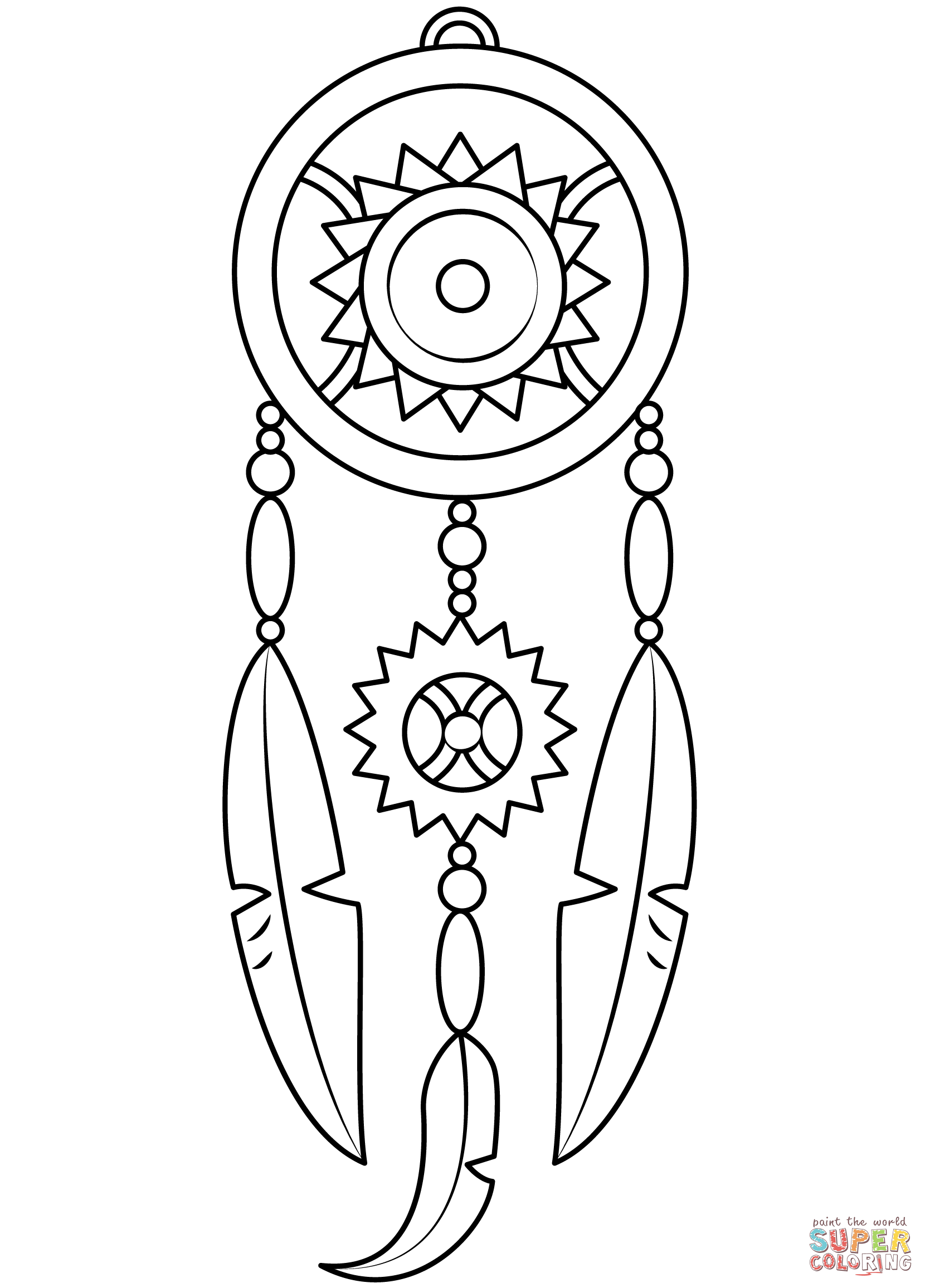 Dreamcatcher coloring page free printable coloring pages