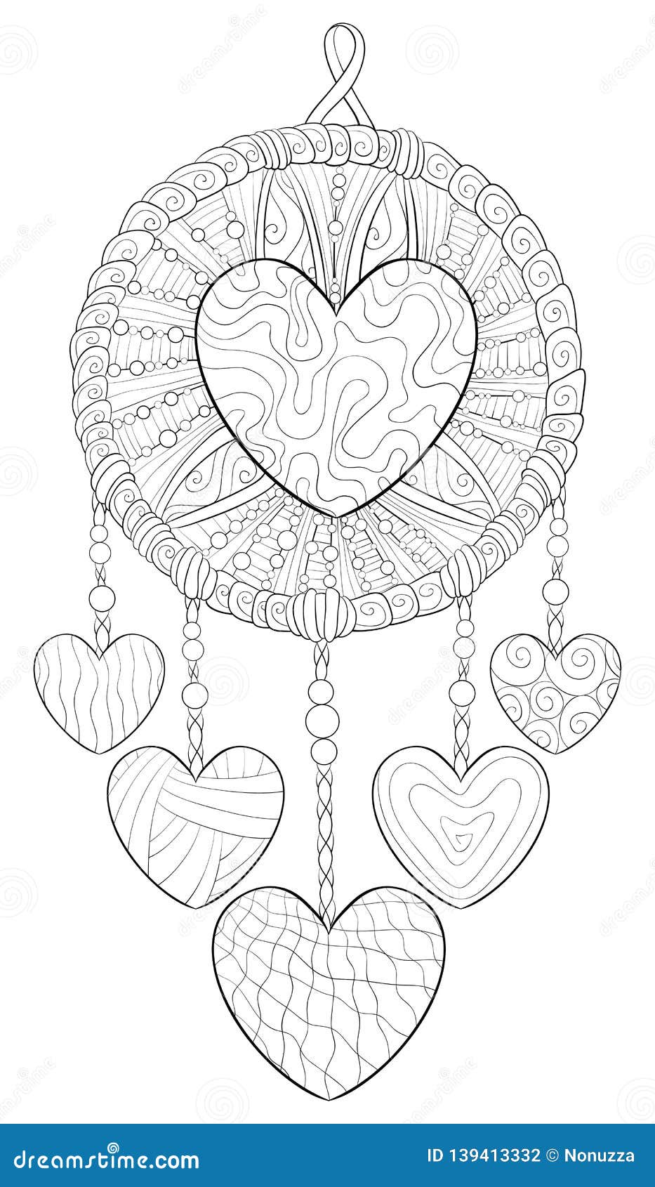 Dreamcatcher coloring page stock illustrations â dreamcatcher coloring page stock illustrations vectors clipart