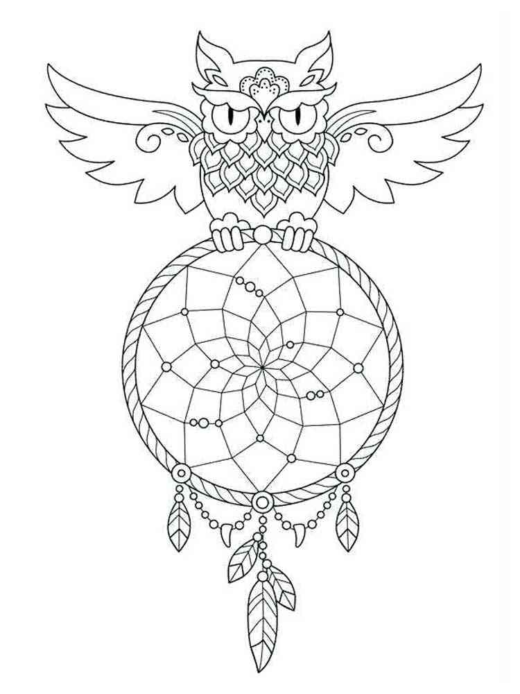 Dreamcatcher coloring pages for adults