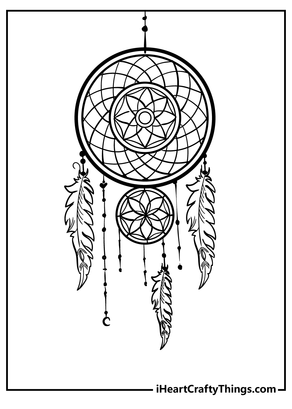 Dream catcher coloring pages free printables