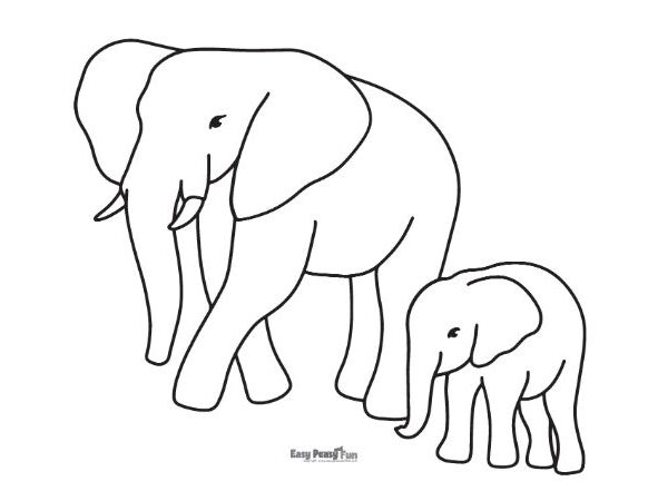 Printable elephant coloring pages â sheets