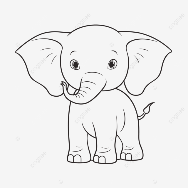 Elephant coloring page for kids cute elephant coloring page elephant drawing for kids elephant coloring page