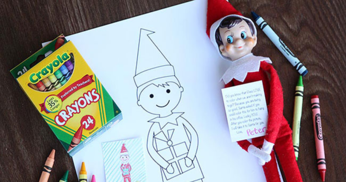 Elf on the shelf coloring pages elf size kid size too kids activities blog