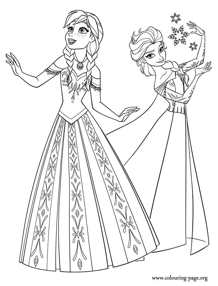 Free printable elsa and anna coloring pages for kids