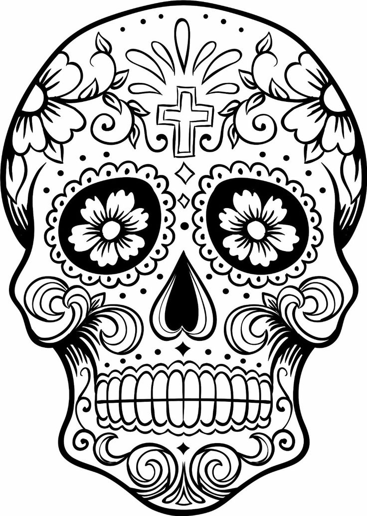 Skull coloring pages for adults