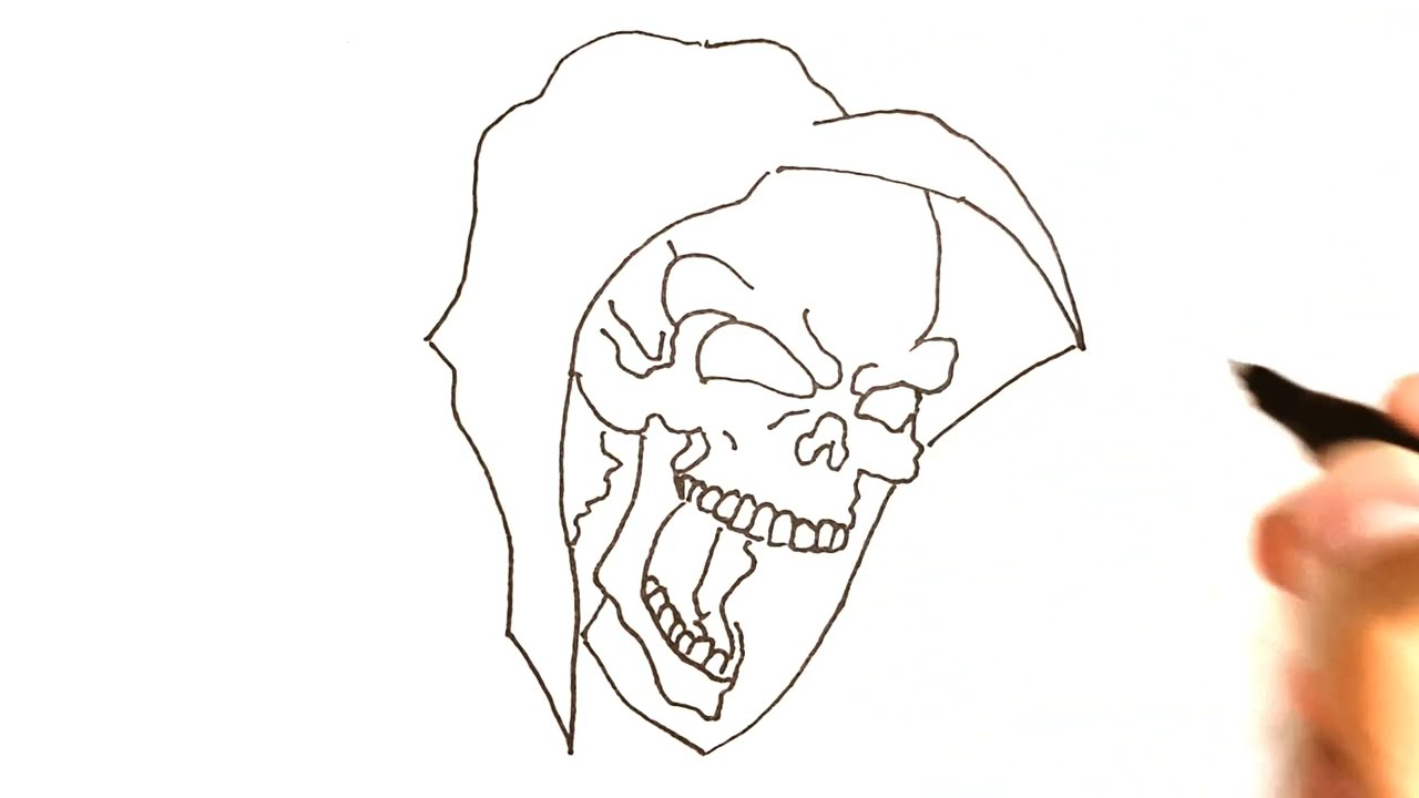 How to draw an evil skull