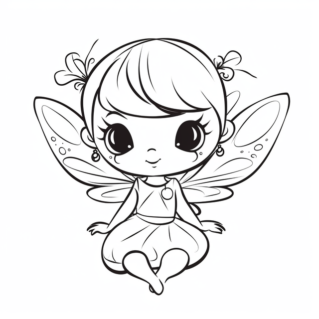 Easy fairy outline png transparent images free download vector files