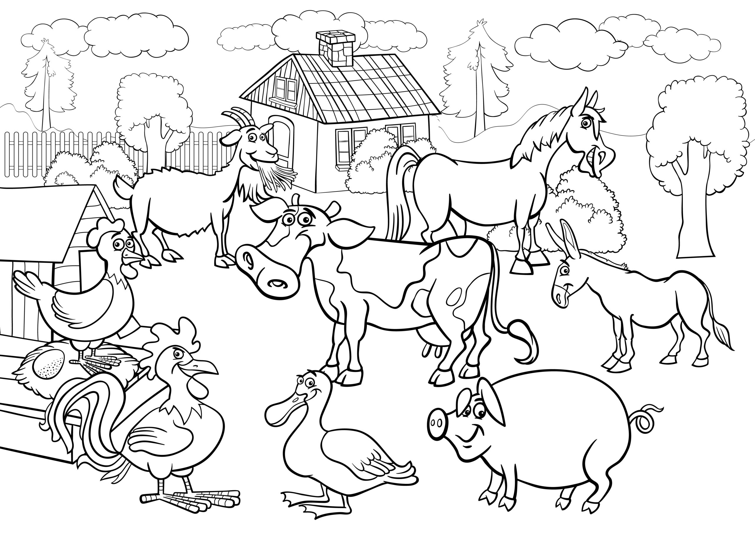 Printable farm coloring pages for kids that farm needs some color