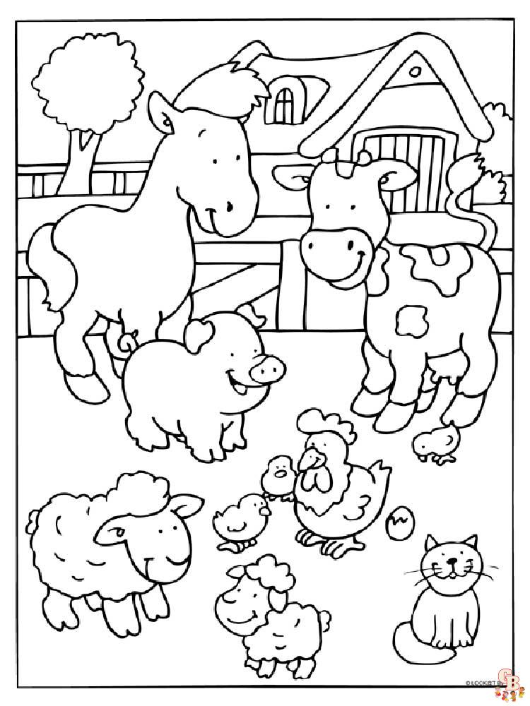 Farm animal coloring pages printable free and easy for kids