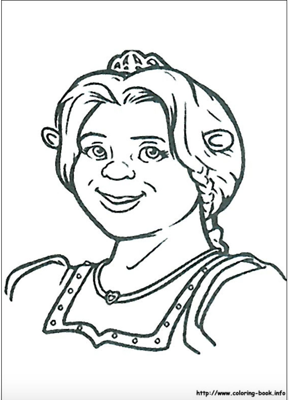 Princess fiona from shrek coloring page coloring pages shrek coloring pictures