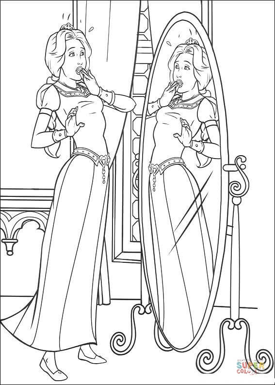 Fiona princess coloring page free printable coloring pages