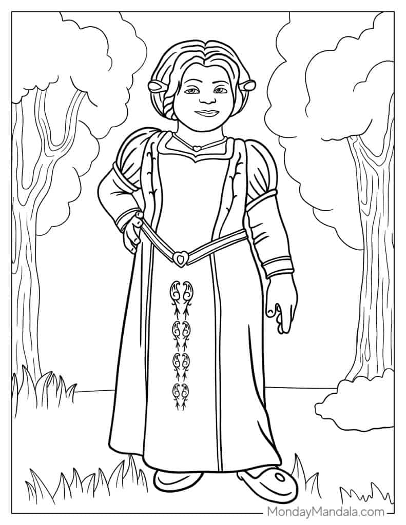 Shrek coloring pages free pdf printables