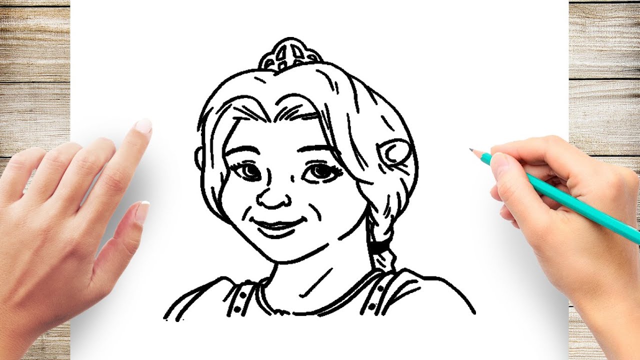 How to draw fiona fro shrek step by step