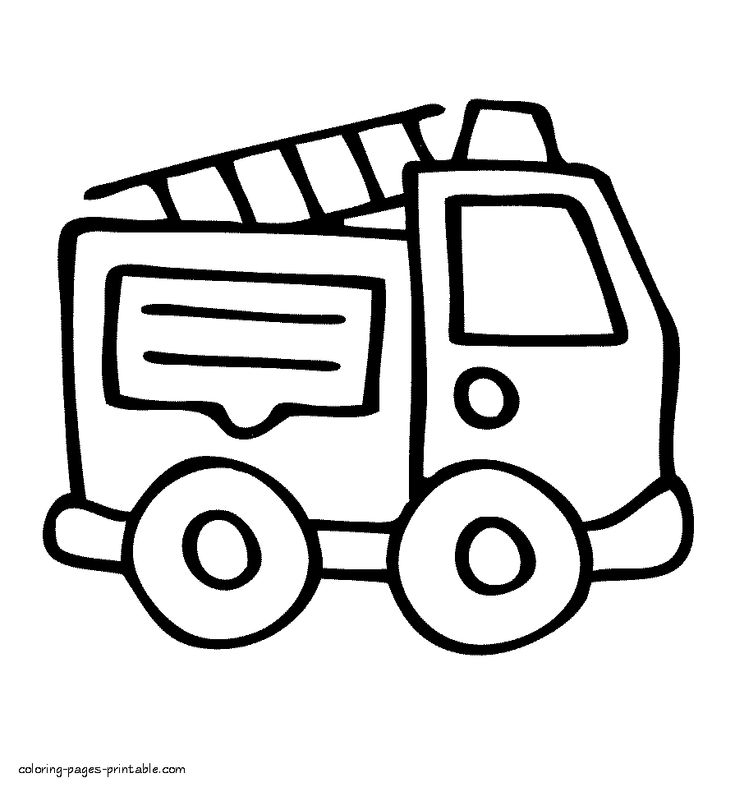 Very easy coloring page of fire truck monster truck coloring pages truck coloring pages coloring pages