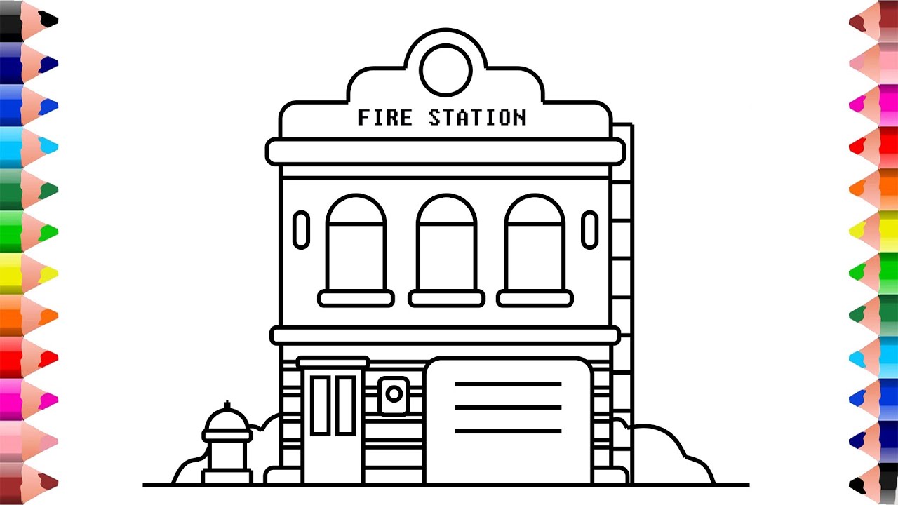 How to draw fire station