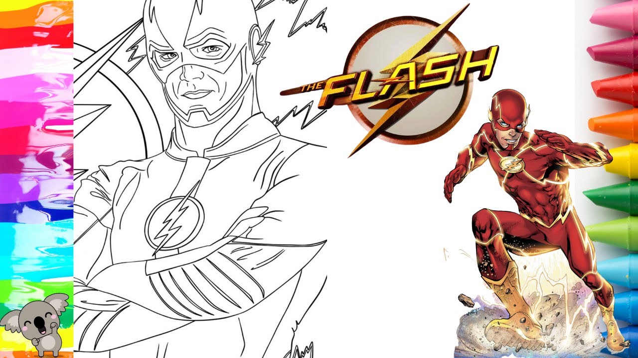 Flash barry allen superhero coloring page color with me