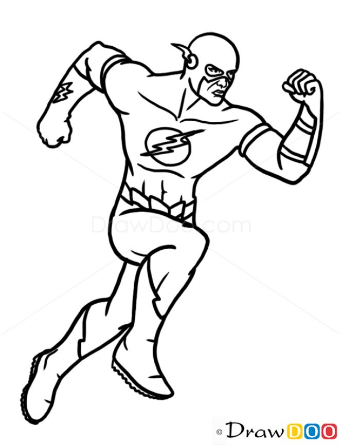 How to draw flash superheroes