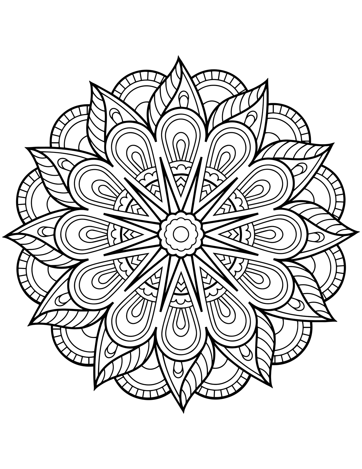 Flower mandala coloring pages