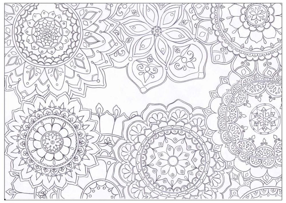 Mandala flowers coloring page