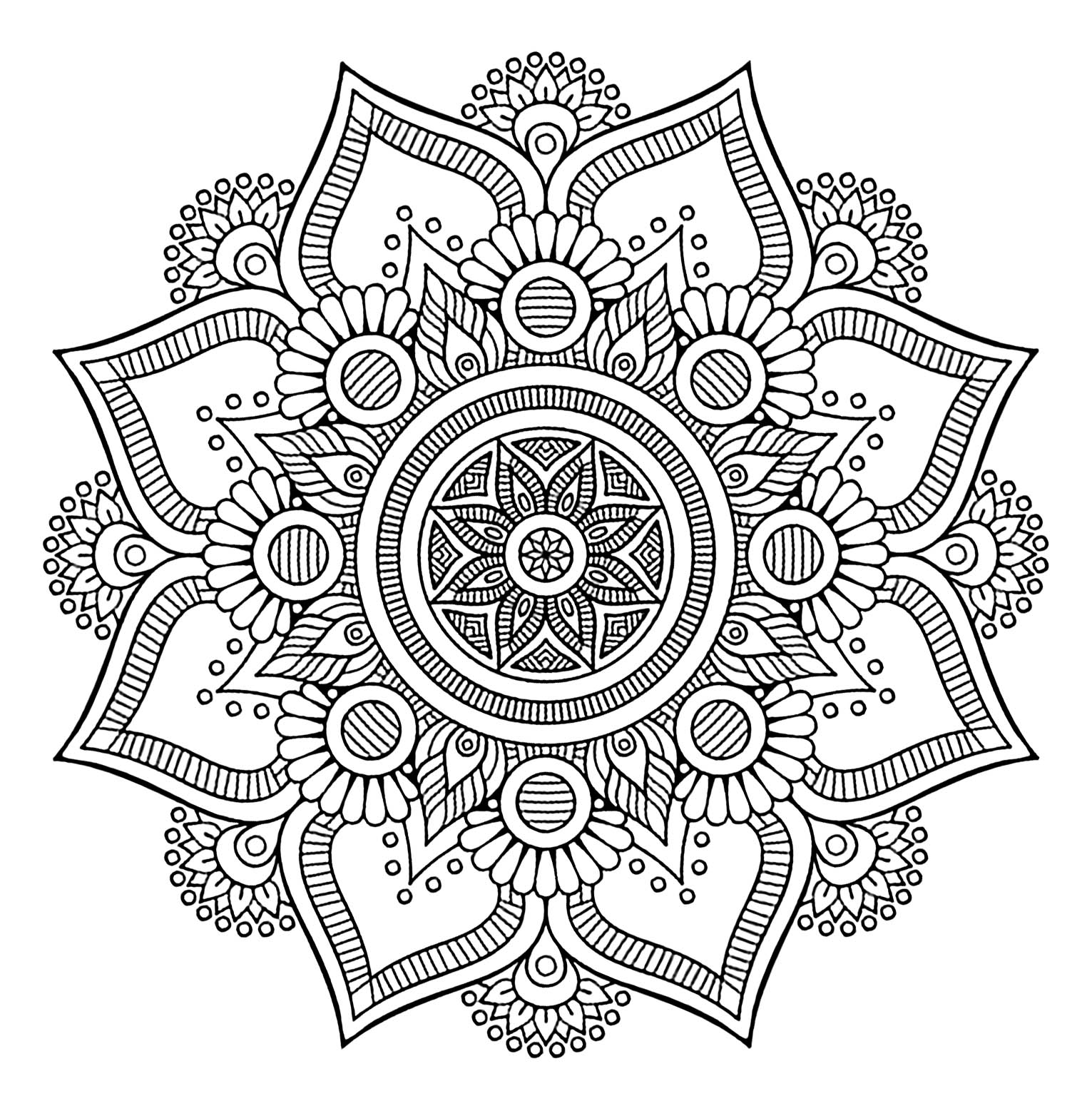 Mandalas forming a original flower