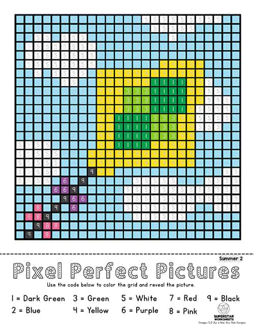 Pixel coloring pages