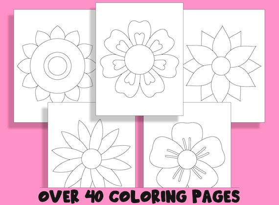 Simple flower coloring book printable coloring pages for kids a fun way for kids of all ages to develop creativity focus motor skills
