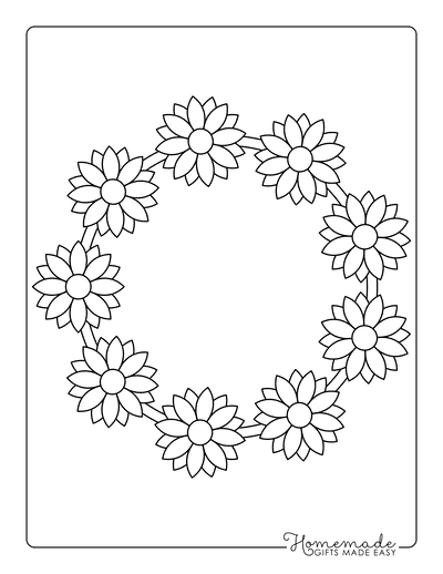 Free flower coloring pages for kids adults