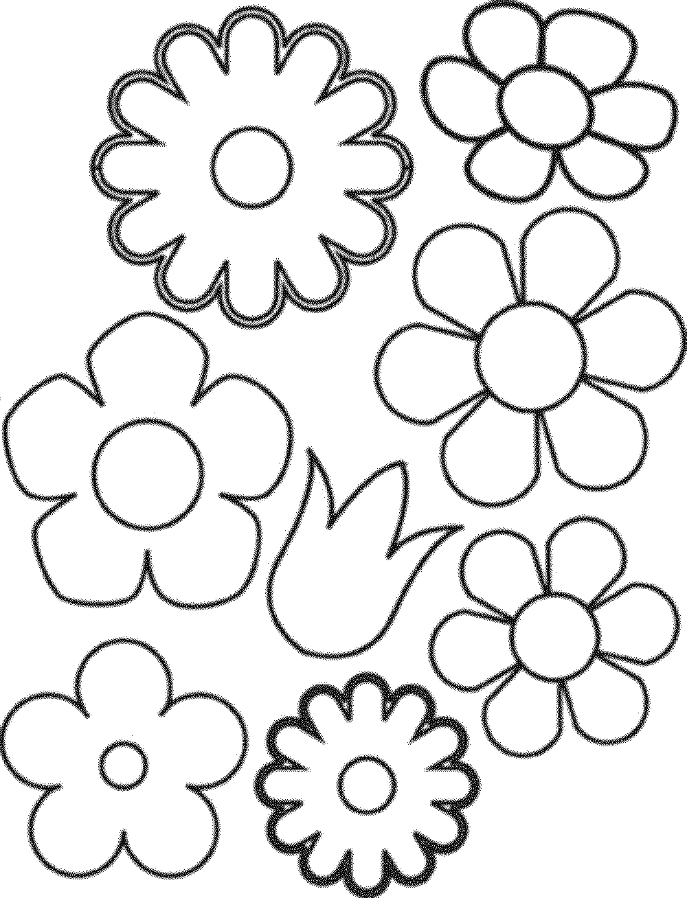 Easy flower coloring pages